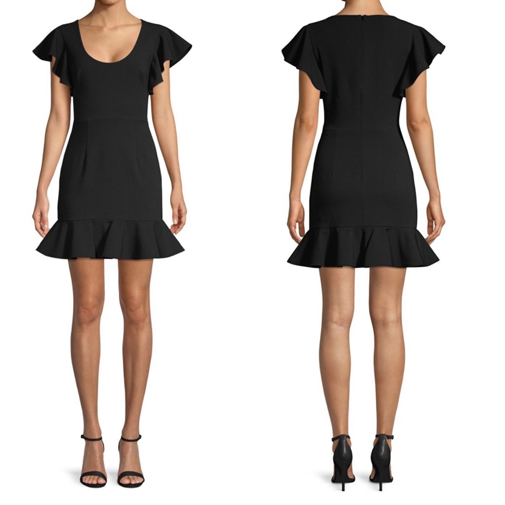 Black Halo Lynn Flounce Mini Dress